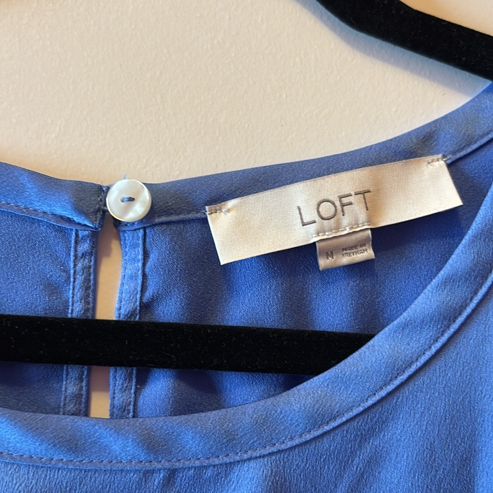 LOFT Blue Boxy Cuffed Sleeve Blouse - Picture 5 of 5